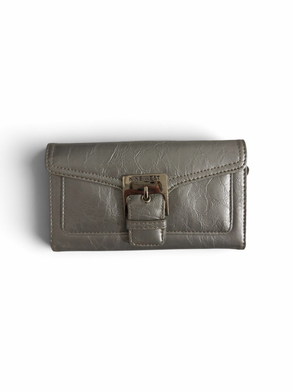 Nine West Taupe Leather Buckle Wallet